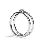 Bague double anneau diamant poire or blanc - Réconfortante