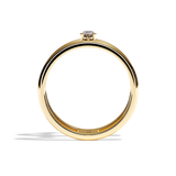 Bague double anneau diamant poire or blanc - Réconfortante
