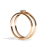 Bague double anneau diamant poire or blanc - Réconfortante