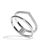 Bague double anneau or jaune - Réconfortante pavée