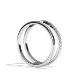 Bague double anneau or jaune - Réconfortante pavée