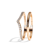 Bague double anneau or jaune - Réconfortante pavée