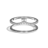 Bague double anneau or jaune - Réconfortante pavée