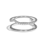 Bague double anneau or jaune - Réconfortante pavée