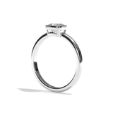 Bague solitaire diamant coussin or blanc - Élégante