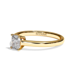 Bague solitaire diamant coussin or jaune - Précieuse
