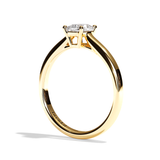 Bague solitaire diamant coussin or jaune - Précieuse
