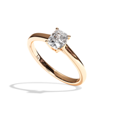 Bague solitaire diamant coussin or jaune - Précieuse