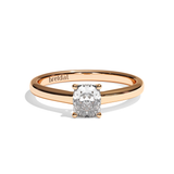 Bague solitaire diamant coussin or jaune - Précieuse