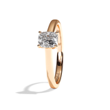 Bague solitaire diamant coussin or jaune - Précieuse