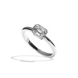 Bague solitaire diamant émeraude platine - Élégante