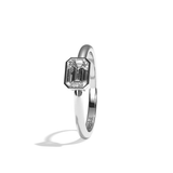 Bague solitaire diamant émeraude platine - Élégante