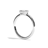 Bague solitaire diamant émeraude platine - Élégante