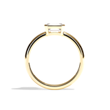 Bague solitaire diamant émeraude platine - Élégante