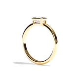 Bague solitaire diamant émeraude platine - Élégante
