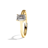 Bague solitaire diamant émeraude platine - Précieuse