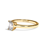 Bague solitaire diamant émeraude platine - Précieuse