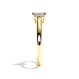 Bague solitaire diamant émeraude platine - Précieuse
