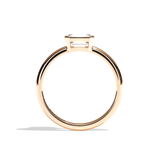 Bague solitaire diamant émeraude platine - Élégante