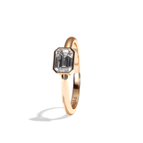 Bague solitaire diamant émeraude platine - Élégante