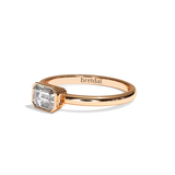 Bague solitaire diamant émeraude platine - Élégante