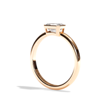 Bague solitaire diamant émeraude platine - Élégante