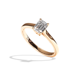 Bague solitaire diamant émeraude platine - Précieuse