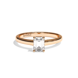 Bague solitaire diamant émeraude platine - Précieuse