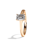 Bague solitaire diamant émeraude platine - Précieuse