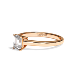 Bague solitaire diamant émeraude platine - Précieuse