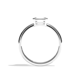 Bague solitaire diamant émeraude platine - Élégante