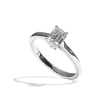 Bague solitaire diamant émeraude platine - Précieuse