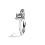 Bague solitaire diamant émeraude platine - Précieuse