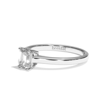 Bague solitaire diamant émeraude platine - Précieuse