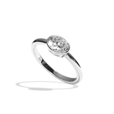 Bague solitaire diamant oval platine - Élégante