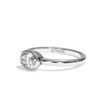 Bague solitaire diamant oval platine - Élégante