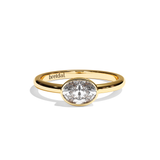 Bague solitaire diamant oval platine - Élégante