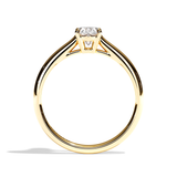 Bague solitaire diamant oval or blanc - Précieuse