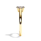 Bague solitaire diamant oval or blanc - Précieuse