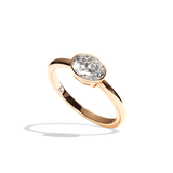 Bague solitaire diamant oval platine - Élégante