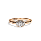 Bague solitaire diamant oval platine - Élégante