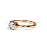 Bague solitaire diamant oval platine - Élégante