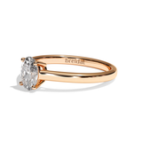 Bague solitaire diamant oval or blanc - Précieuse