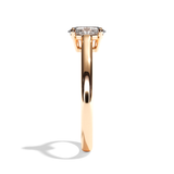 Bague solitaire diamant oval or blanc - Précieuse