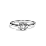 Bague solitaire diamant oval platine - Élégante