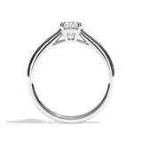 Bague solitaire diamant oval or blanc - Précieuse
