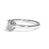 Bague solitaire diamant oval or blanc - Précieuse