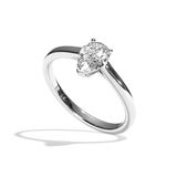 Bague solitaire diamant poire platine - Précieuse