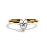Bague solitaire diamant poire platine - Précieuse