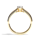 Bague solitaire diamant poire platine - Précieuse
